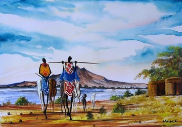 blick dordrecht oude maas aus Ölbilder verkaufen - Manyatta Nahe See aus Afrika